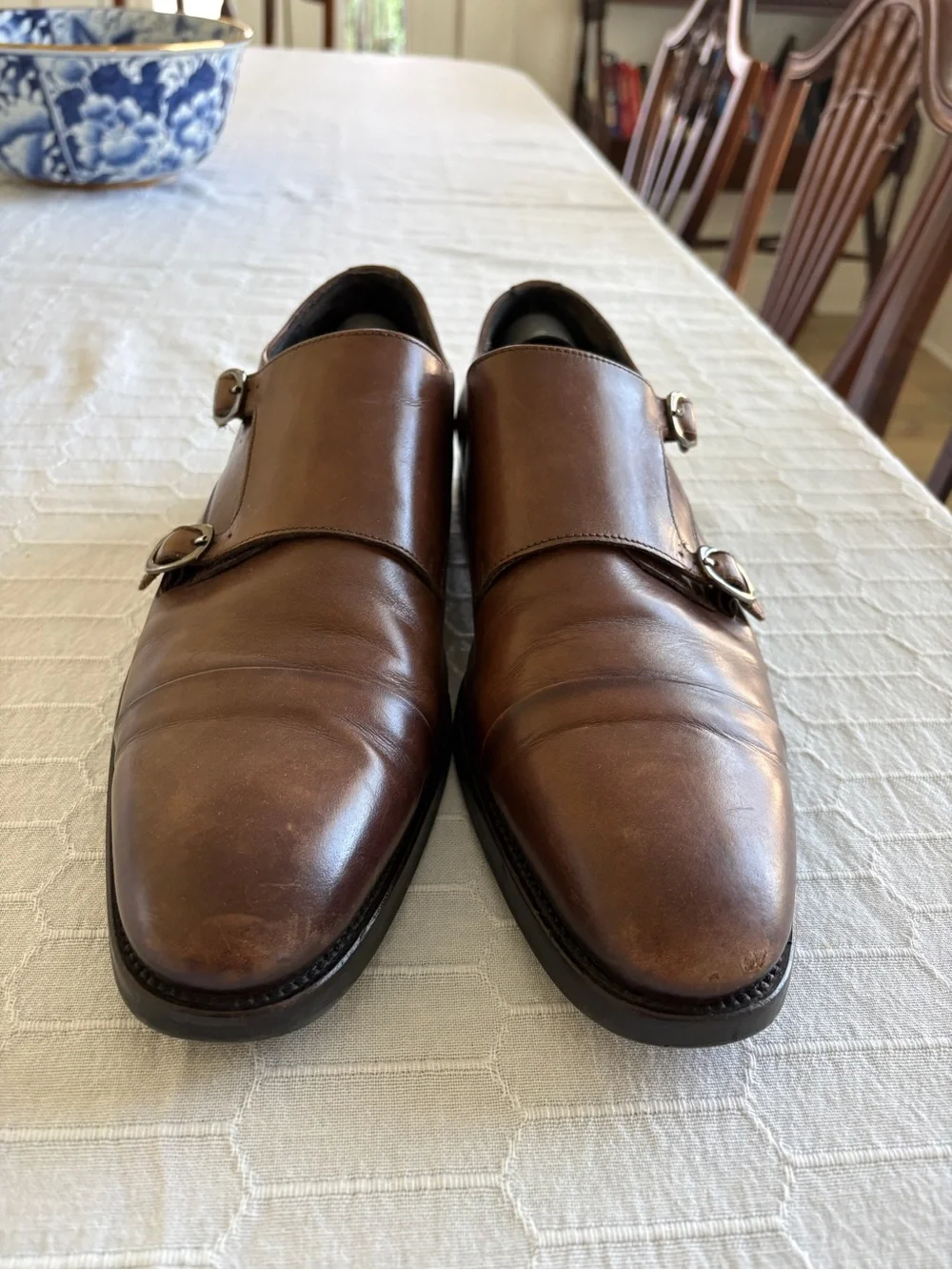 To Boot New York Brown Leather Double Monk Strap, Men’s 11